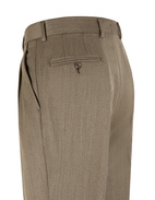 Sartorial Trouser II Dubbelplissering Covert Ull Mörkbeige 46