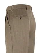 Sartorial Trouser II Dubbelplissering Covert Ull Mörkbeige