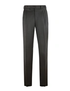Sartorial Trouser II Dubbelplissering Covert Ull Mörkgrå