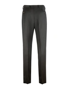 Sartorial Trouser II Dubbelplissering Covert Ull Mörkgrå