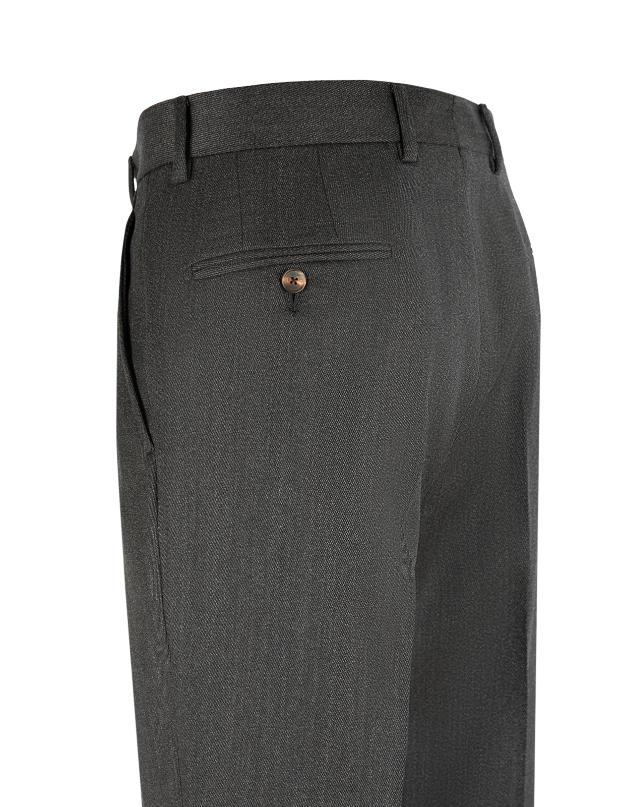 Sartorial Trouser II Dubbelplissering Covert Ull Mörkgrå