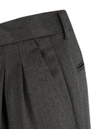 Sartorial Trouser II Dubbelplissering Covert Ull Mörkgrå