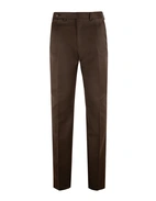 Sartorial Trouser II Dubbelplissering Covert Ull Mörkbrun