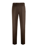 Sartorial Trouser II Dubbelplissering Covert Ull Mörkbrun