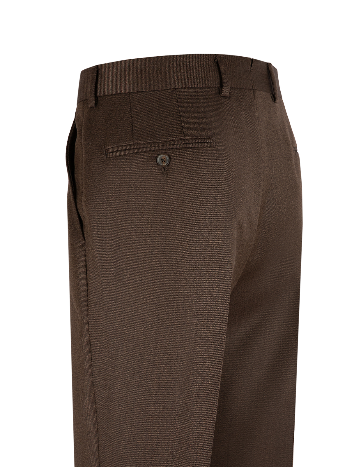 Sartorial Trouser II Dubbelplissering Covert Ull Mörkbrun