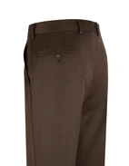 Sartorial Trouser II Dubbelplissering Covert Ull Mörkbrun