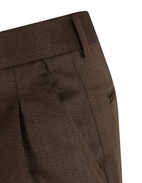 Sartorial Trouser II Dubbelplissering Covert Ull Mörkbrun 52