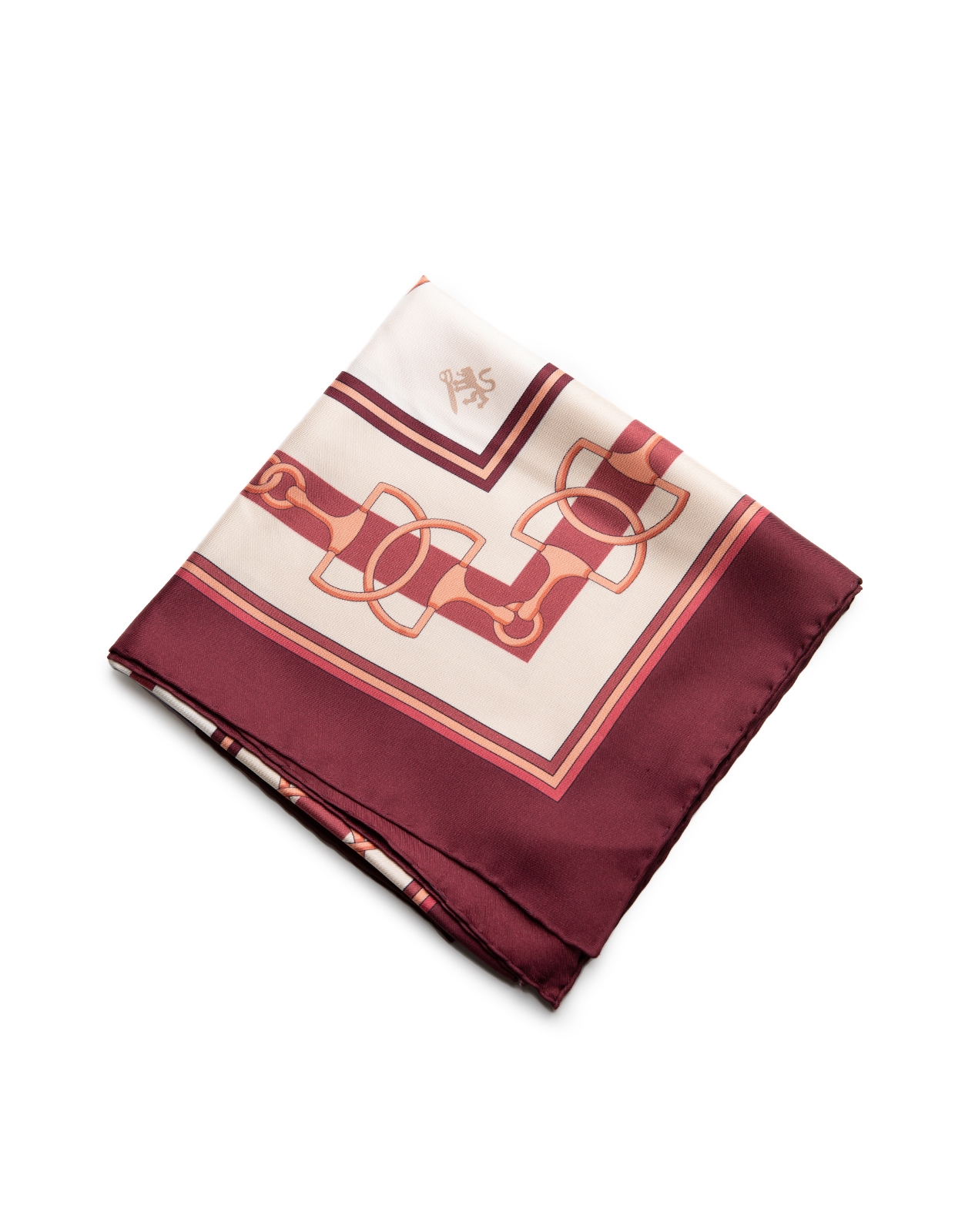 Scarf Siden Creme/Burgundy