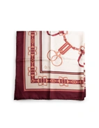 Scarf Siden Creme/Burgundy