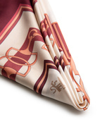 Scarf Siden Creme/Burgundy