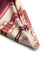 Scarf Siden Creme/Burgundy