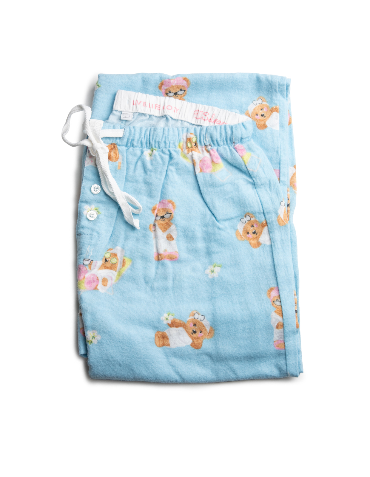 Flanellpyjamas Ljusblå Mönstrad