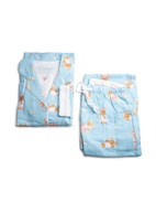 Flanellpyjamas Ljusblå Mönstrad