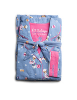 Flanellpyjamas Blå Mönstrad