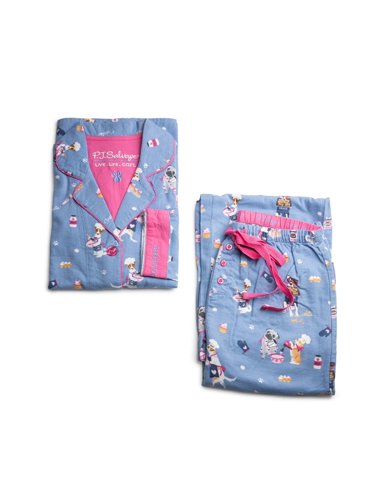 Flanellpyjamas Blå Mönstrad