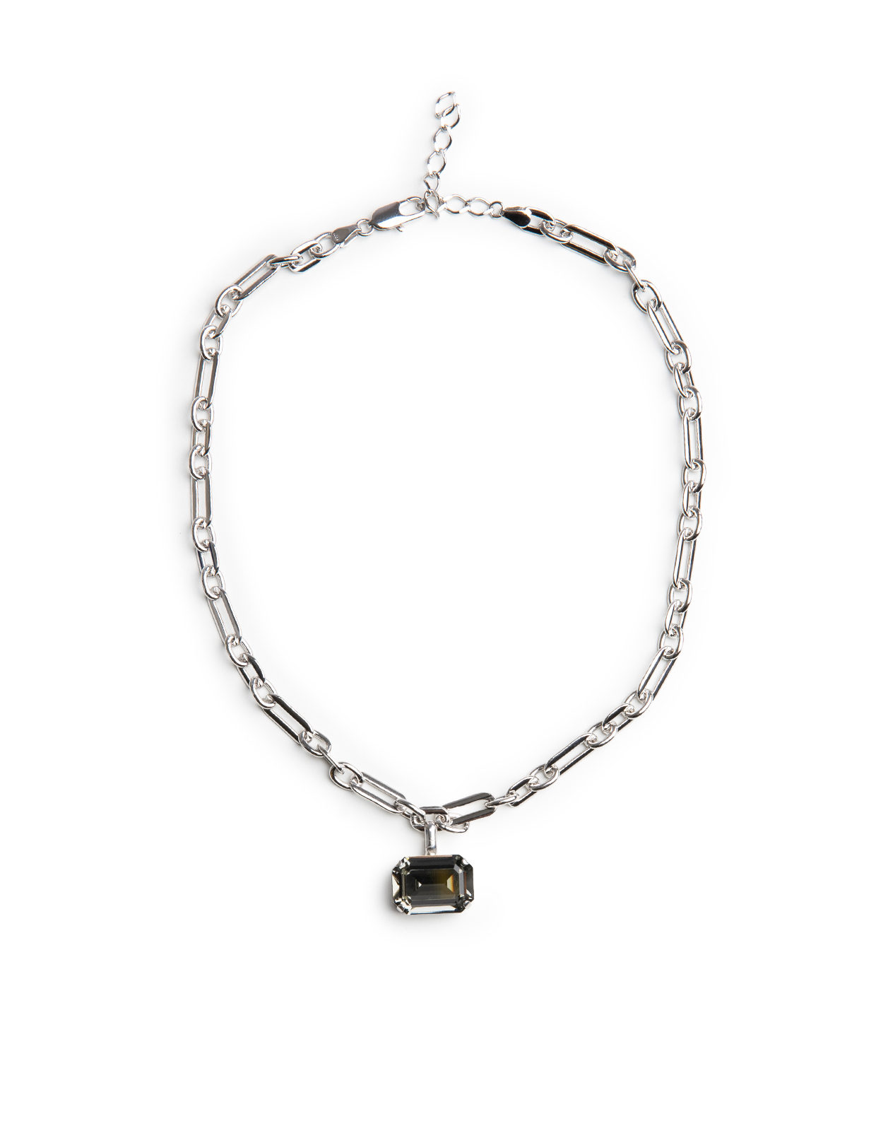 Lydia Halsband Rhodium/Svart One Size