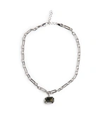 Lydia Halsband Rhodium/Svart One Size