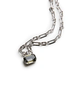 Lydia Halsband Rhodium/Svart One Size