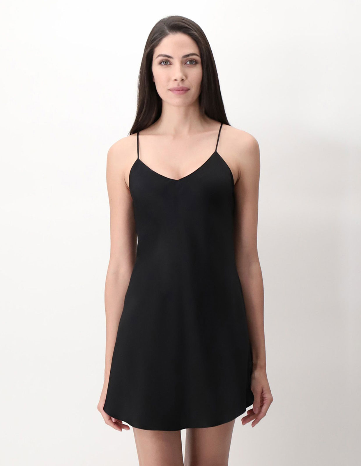 Nattlinne Siden Svart M