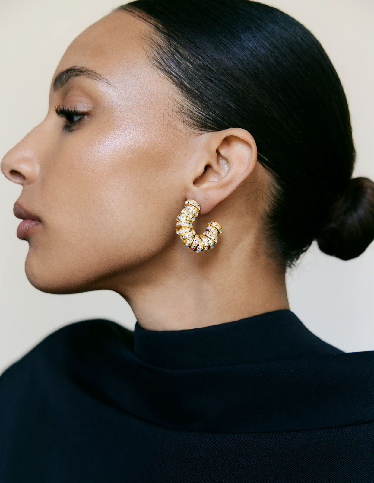 Mini Diamond Hoops Guld