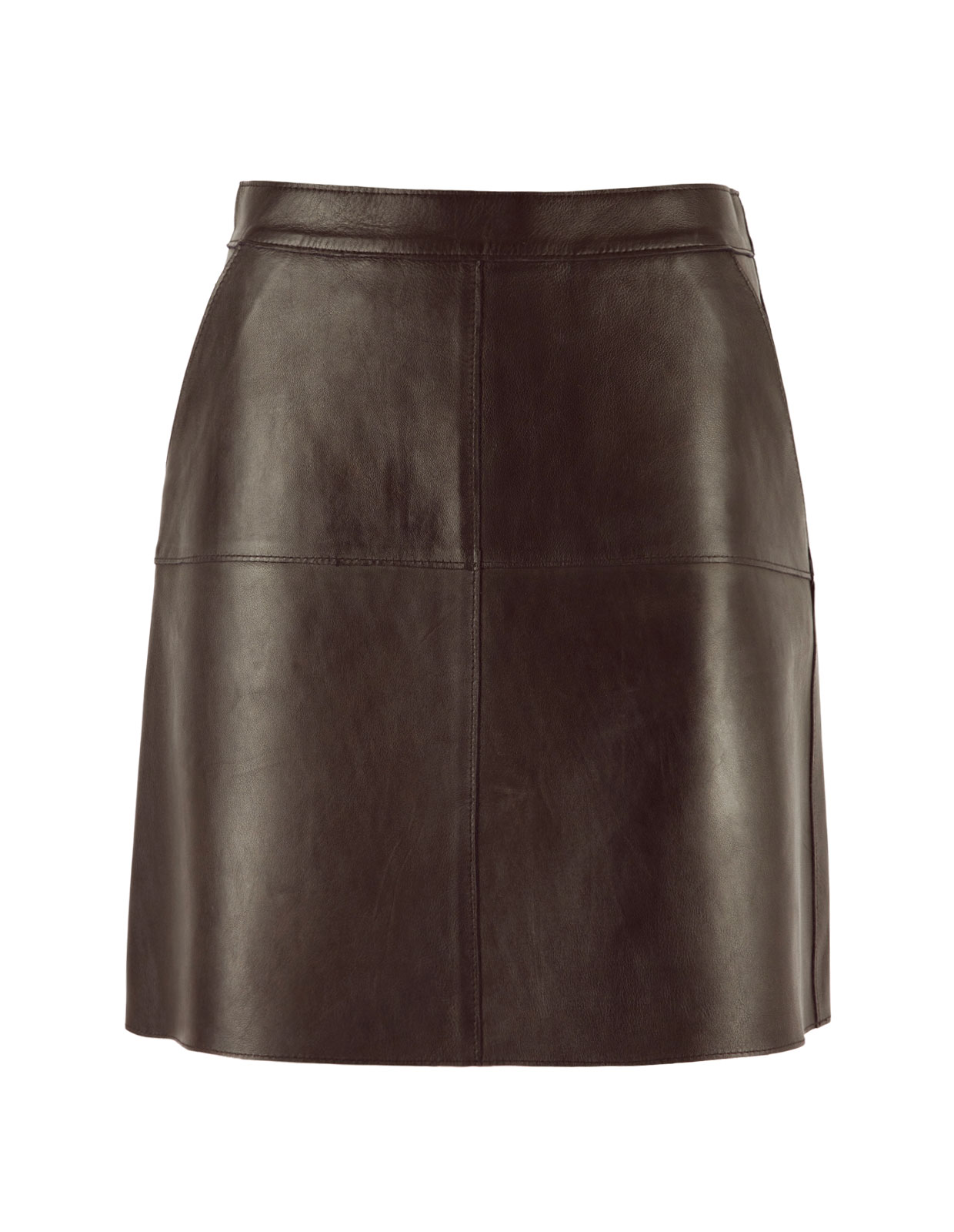 Elsie Kjol Lammskinn Mörkbrun