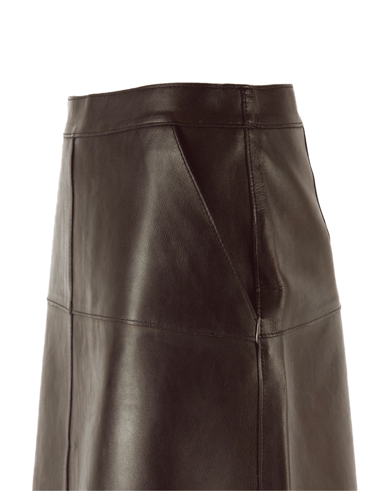 Elsie Kjol Lammskinn Mörkbrun 36