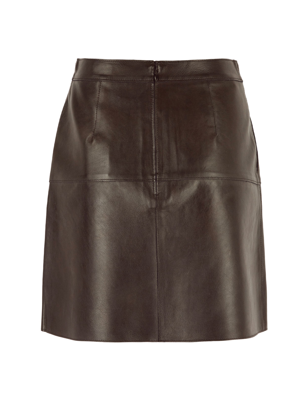 Elsie Kjol Lammskinn Mörkbrun