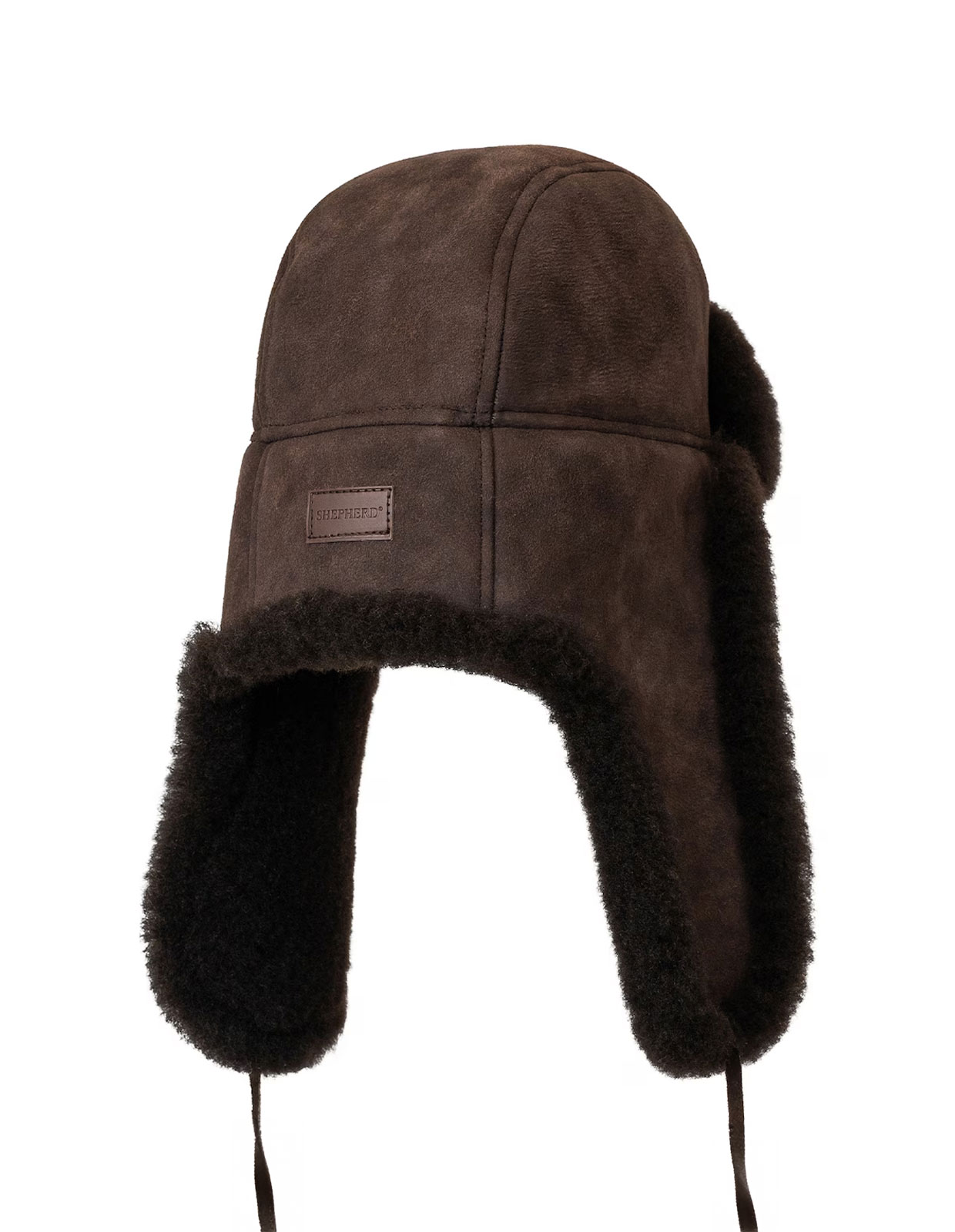 Wengen Mössa Fårskinn Mörkbrun