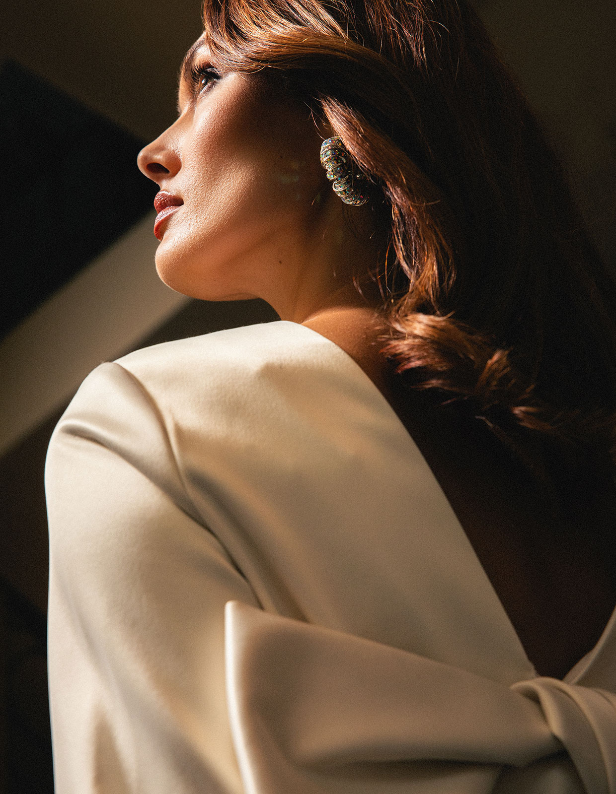 Fat Diamond Hoops Silver One Size