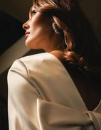 Fat Diamond Hoops Silver One Size