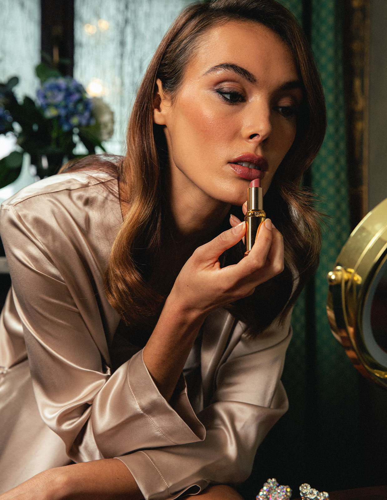 Linne Siden Champagne