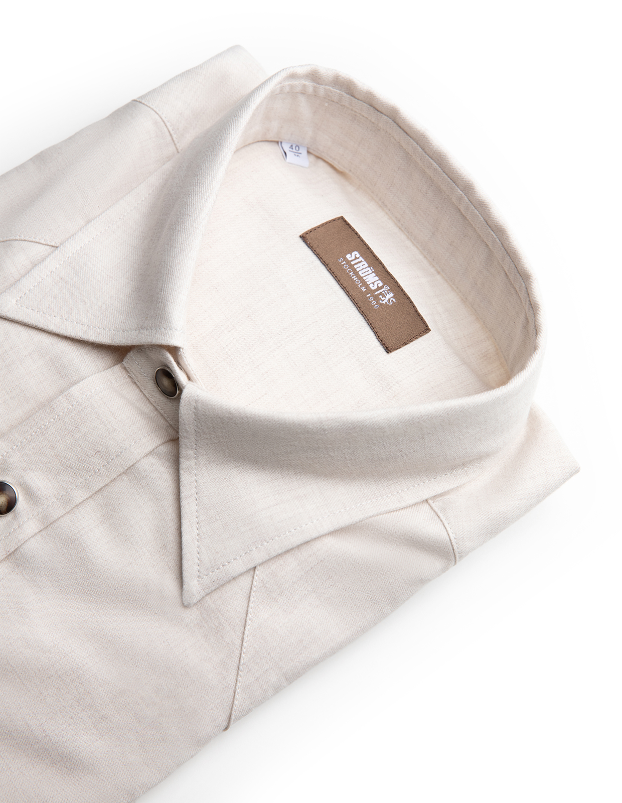 Westernskjorta Flanell Benvit