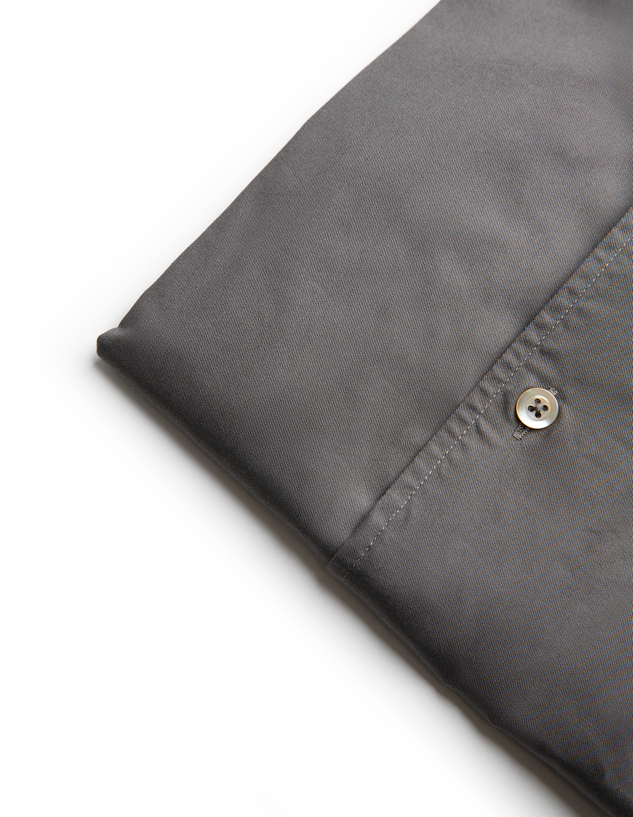 Casual Fit Skjorta Helskuren Krage Twill Gråbeige