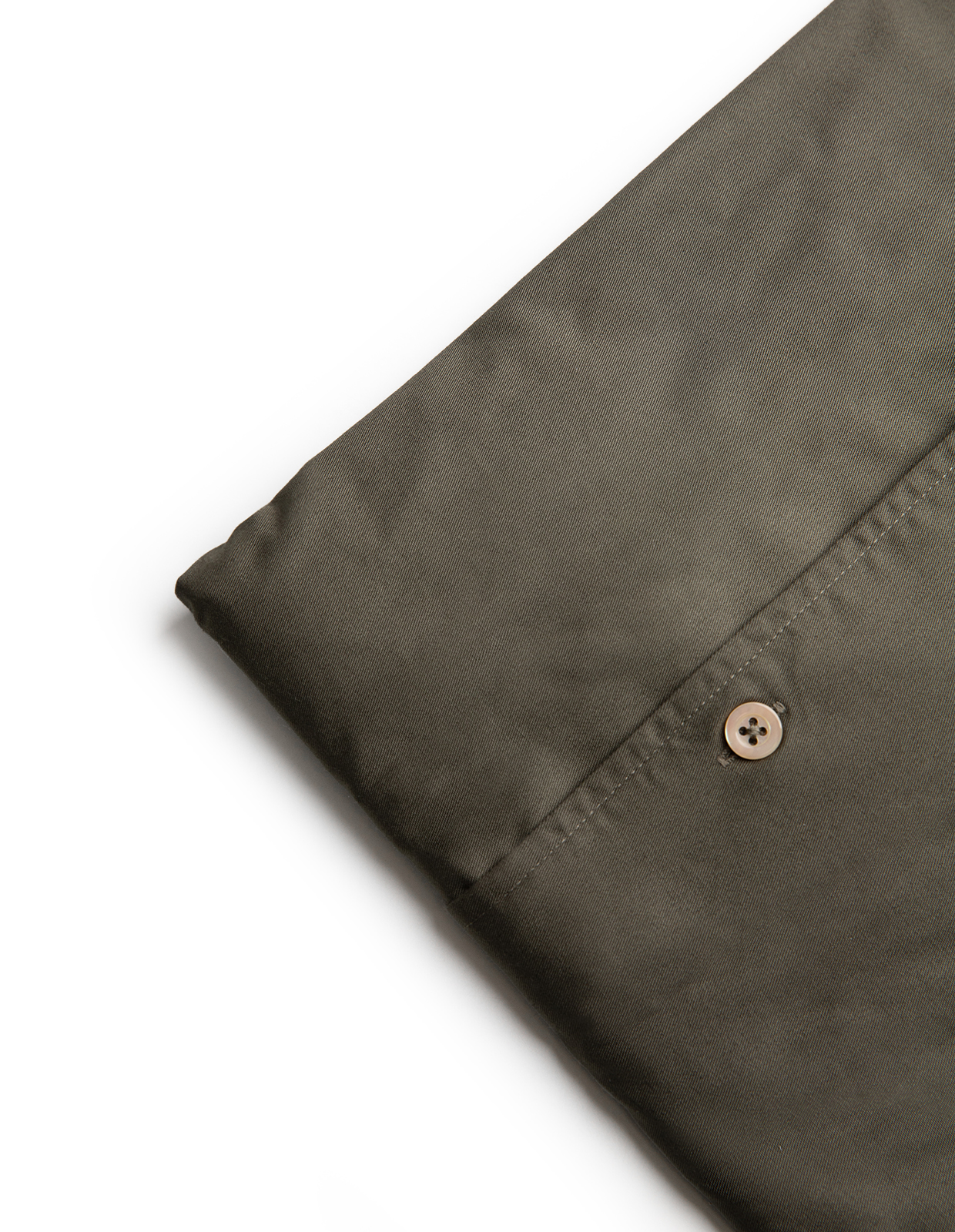 Casual Fit Skjorta Helskuren Krage Twill Grön