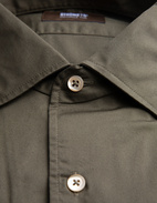 Casual Fit Skjorta Helskuren Krage Twill Grön