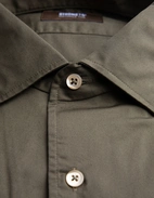 Casual Fit Skjorta Helskuren Krage Twill Grön