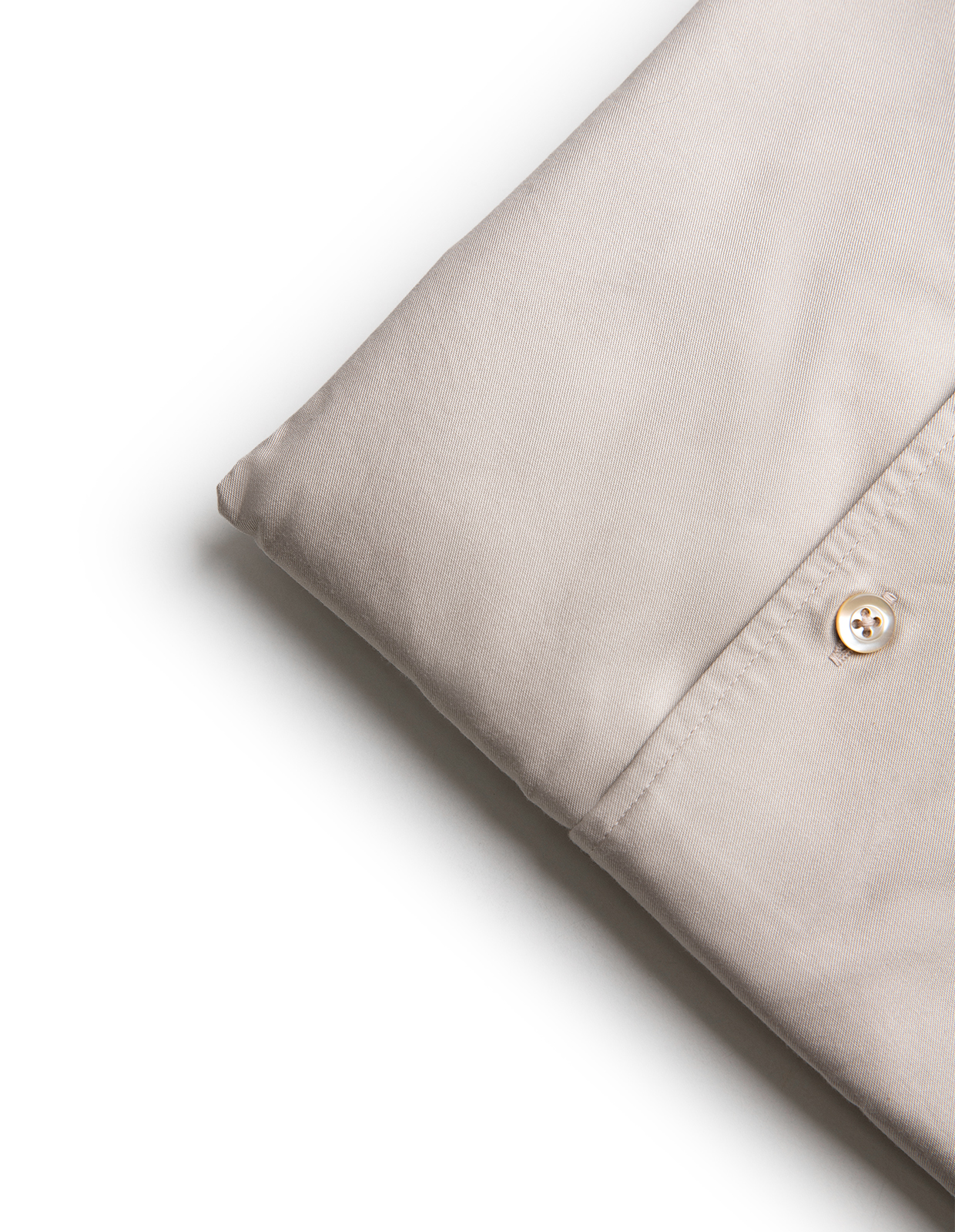 Casual Fit Skjorta Helskuren Krage Twill Ljusbeige