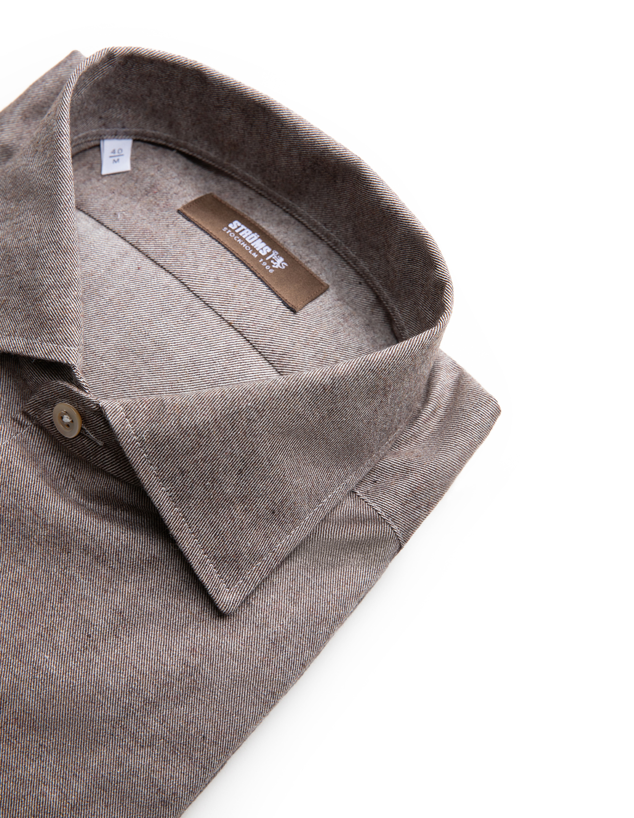 Casual Fit Skjorta Helskuren Krage Flanell Mullvad