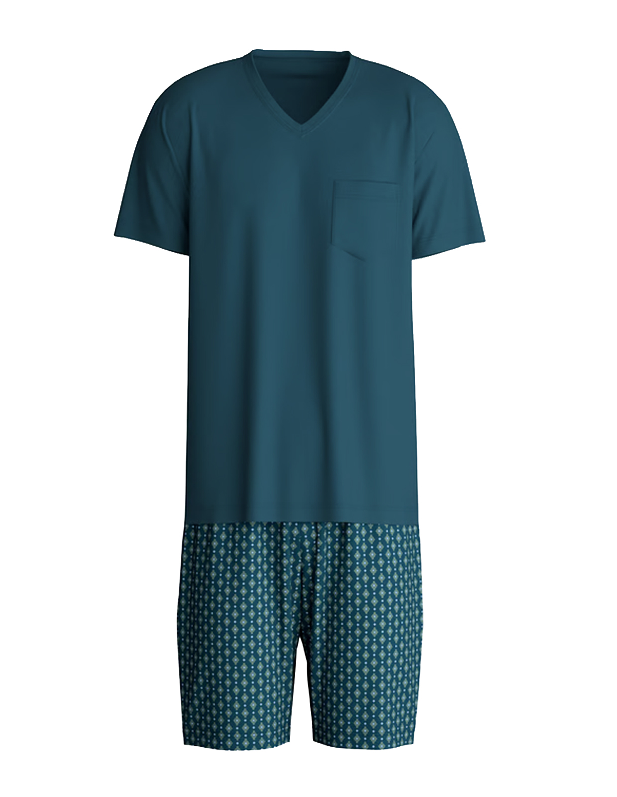 Pyjamas Relax Imprint Petrol Blå Mönstrad S