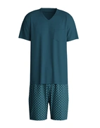 Pyjamas Relax Imprint Petrol Blå Mönstrad S