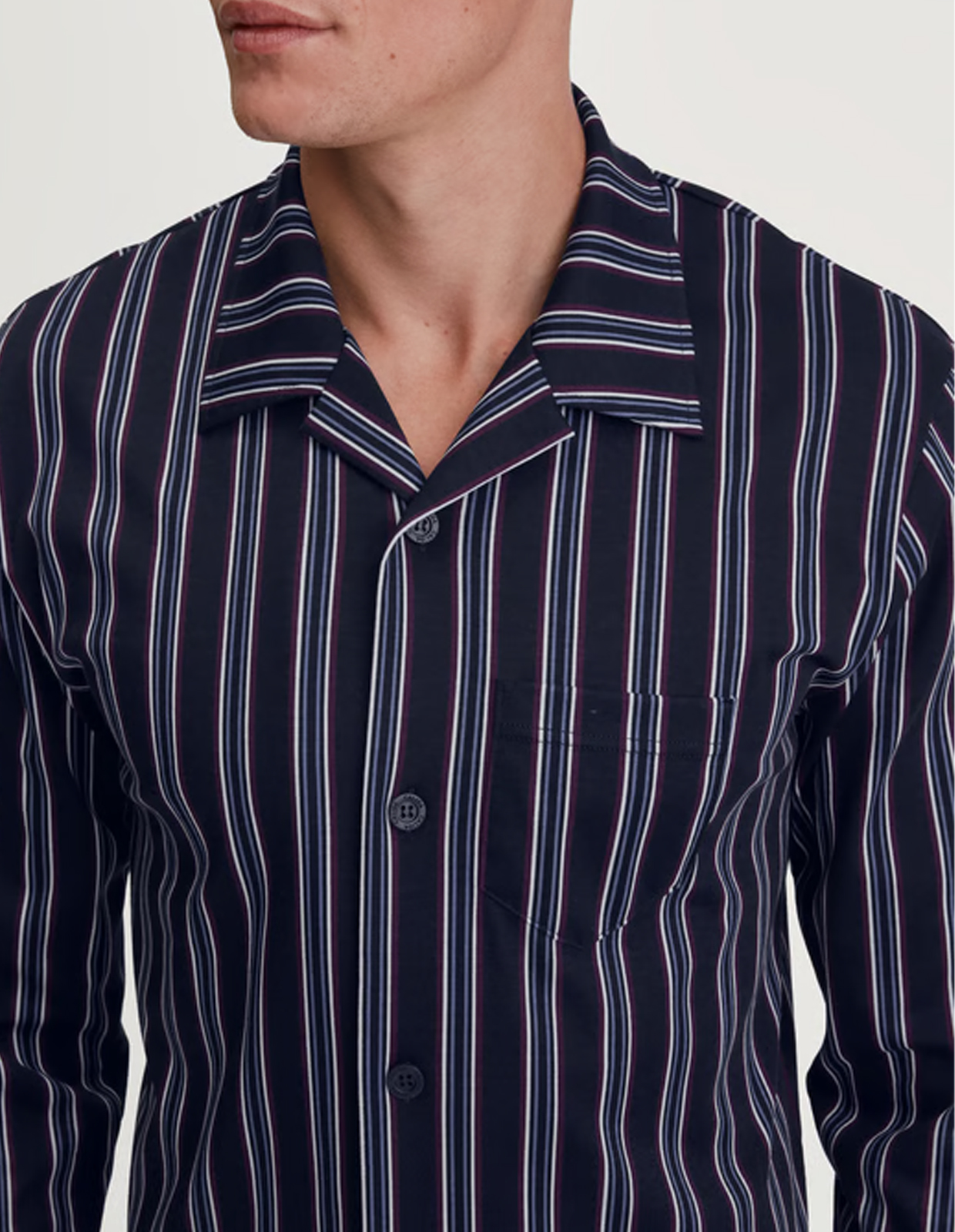 Pyjamas Relax Streamline Blå/Vinröd Randig XXL