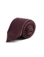 Slips Vävd Siden Vinröd Prickig One Size