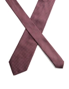 Slips Vävd Siden Vinröd Prickig One Size