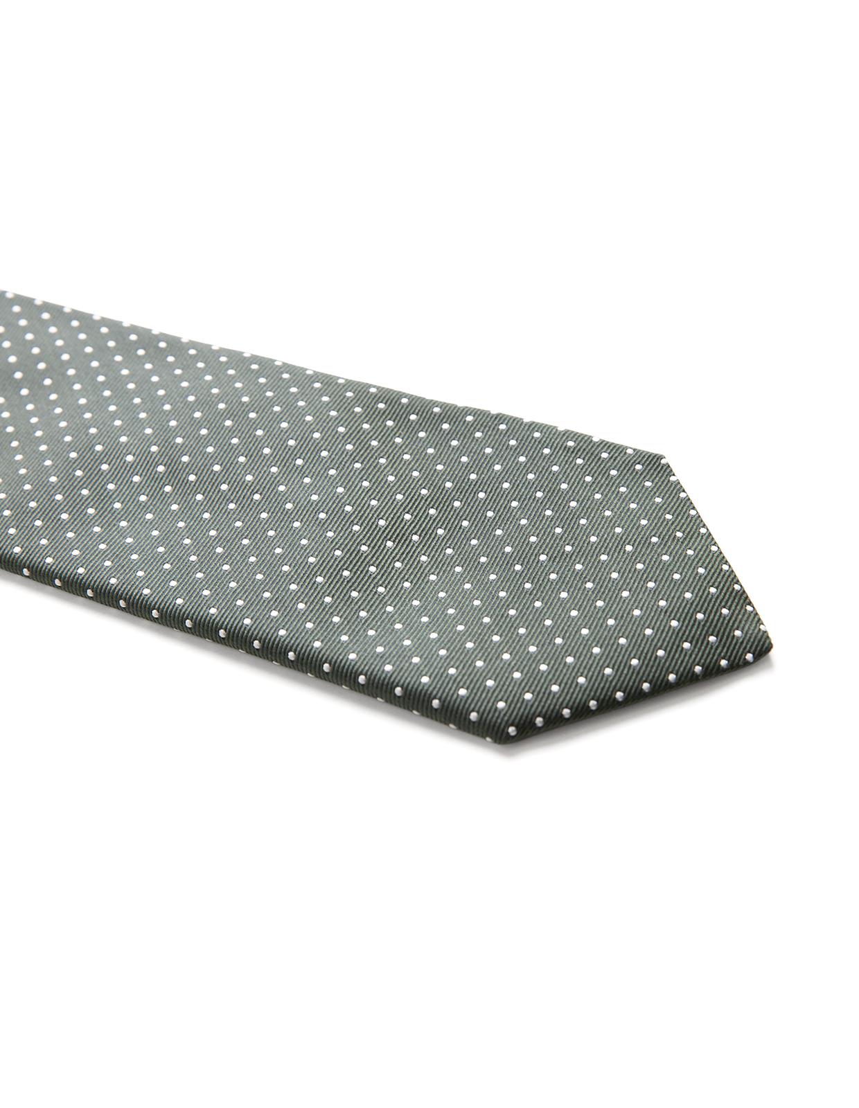 Slips Vävd Siden Mörkgrön/Prickig One Size