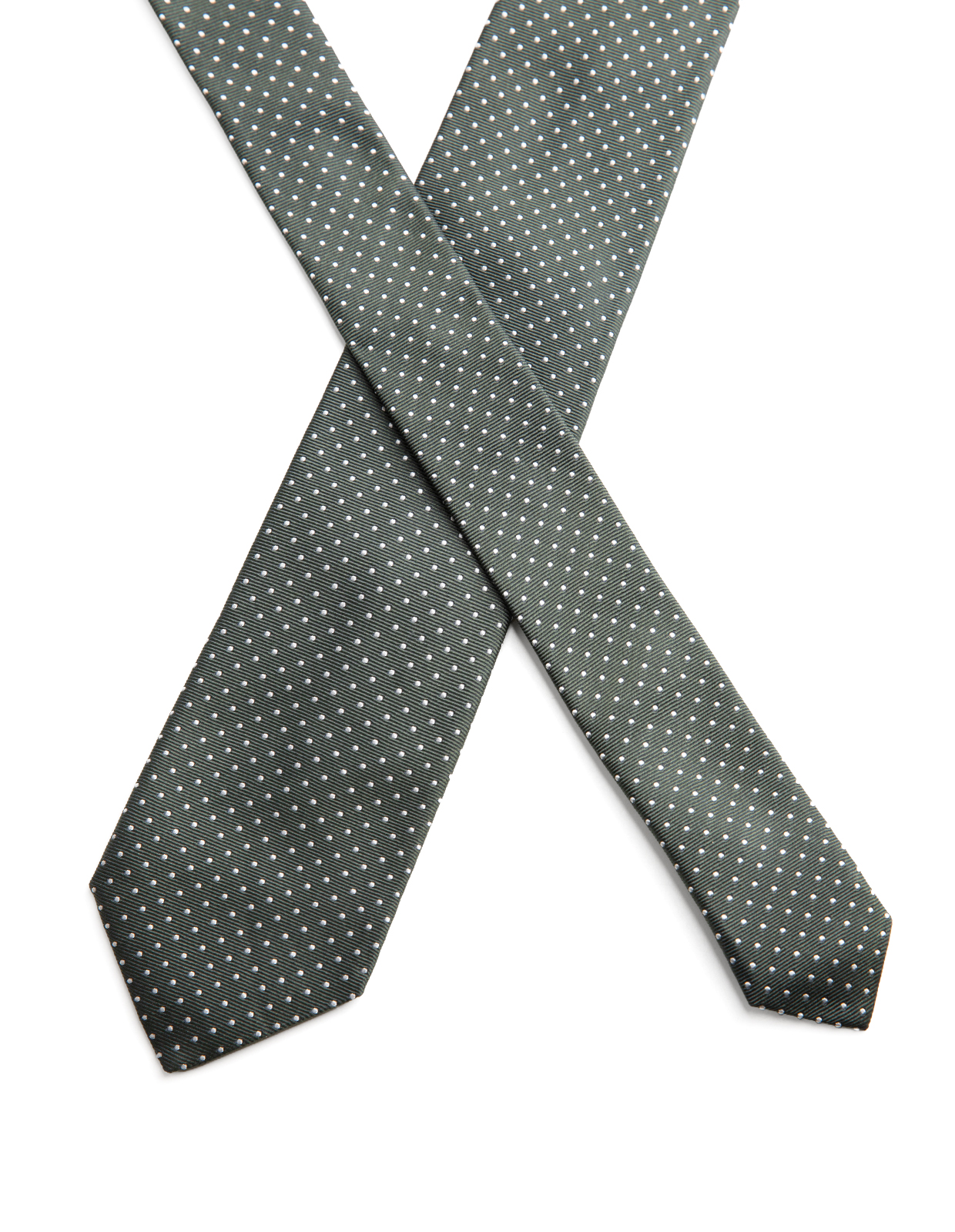 Slips Vävd Siden Mörkgrön/Prickig One Size