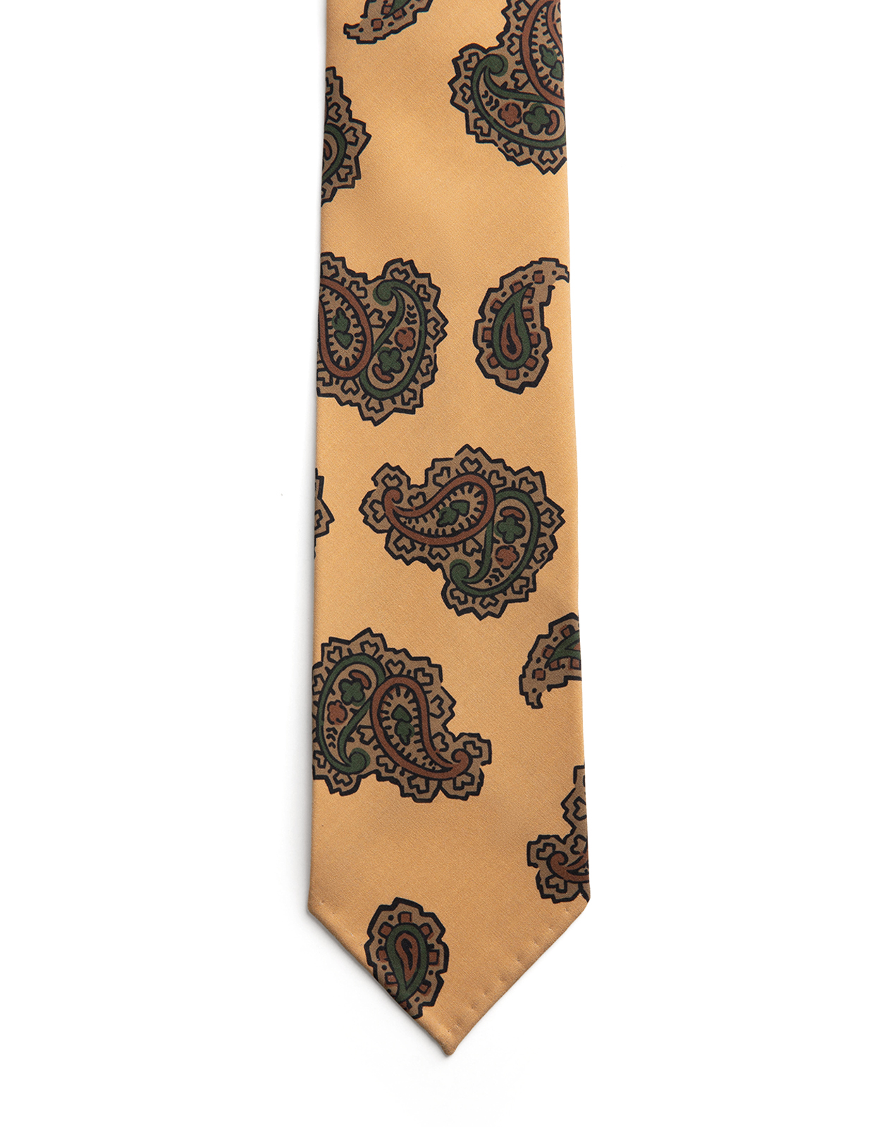 Slips Untipped Siden 7 Fold Khaki Beige Paisley One Size