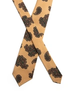 Slips Untipped Siden 7 Fold Khaki Beige Paisley One Size