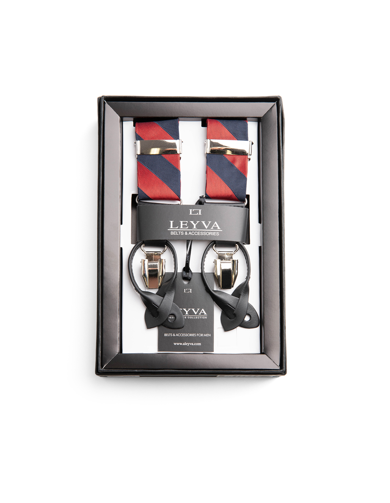 Klassiska Hängslen Navy/Röd One Size