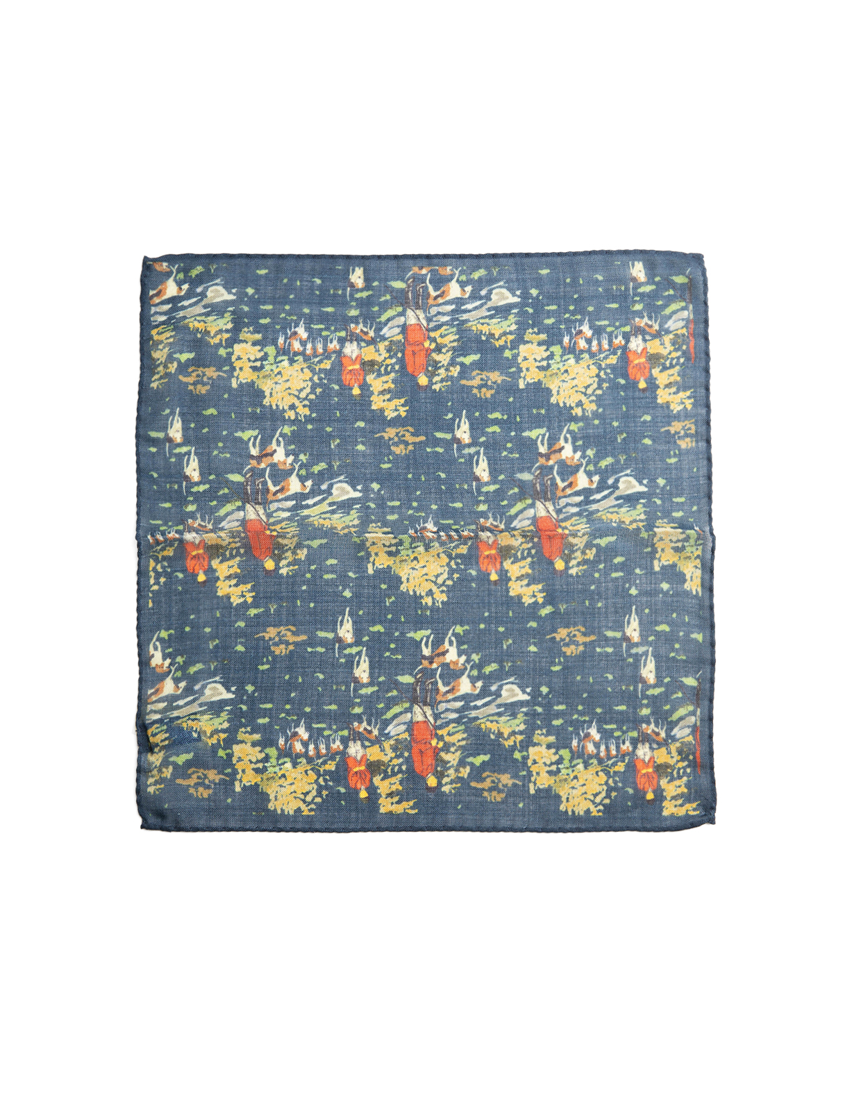 Bröstnäsduk Pochette Ullblandning Mörkblå Mönstrad One Size