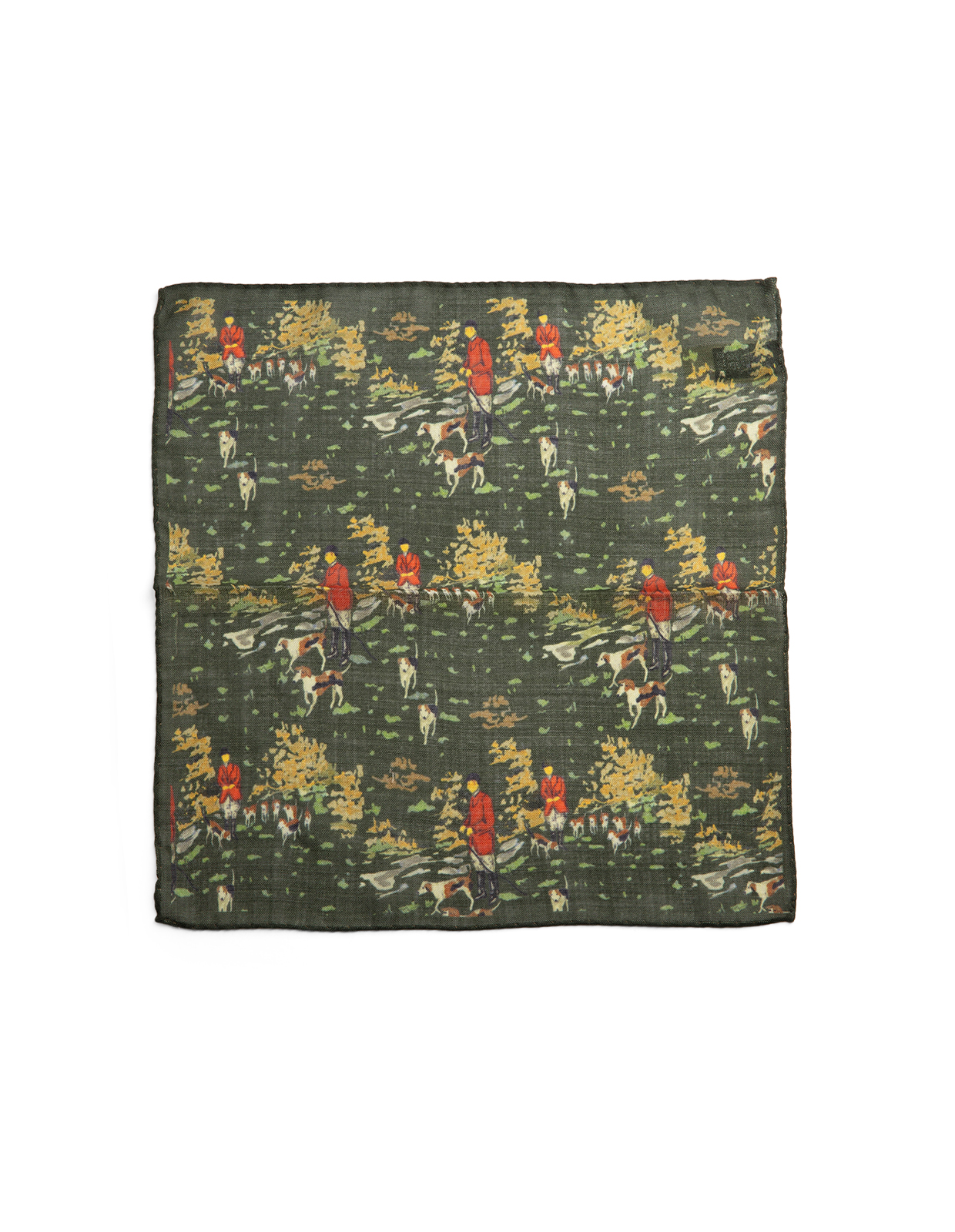 Bröstnäsduk Pochette Ullblandning Grön Mönstrad One Size